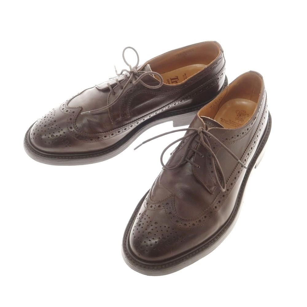 【中古】トリッカーズ Tricker's M7306 ロングウイングチップ ドレスシューズ ブラウン【サイズ9】【メンズ】