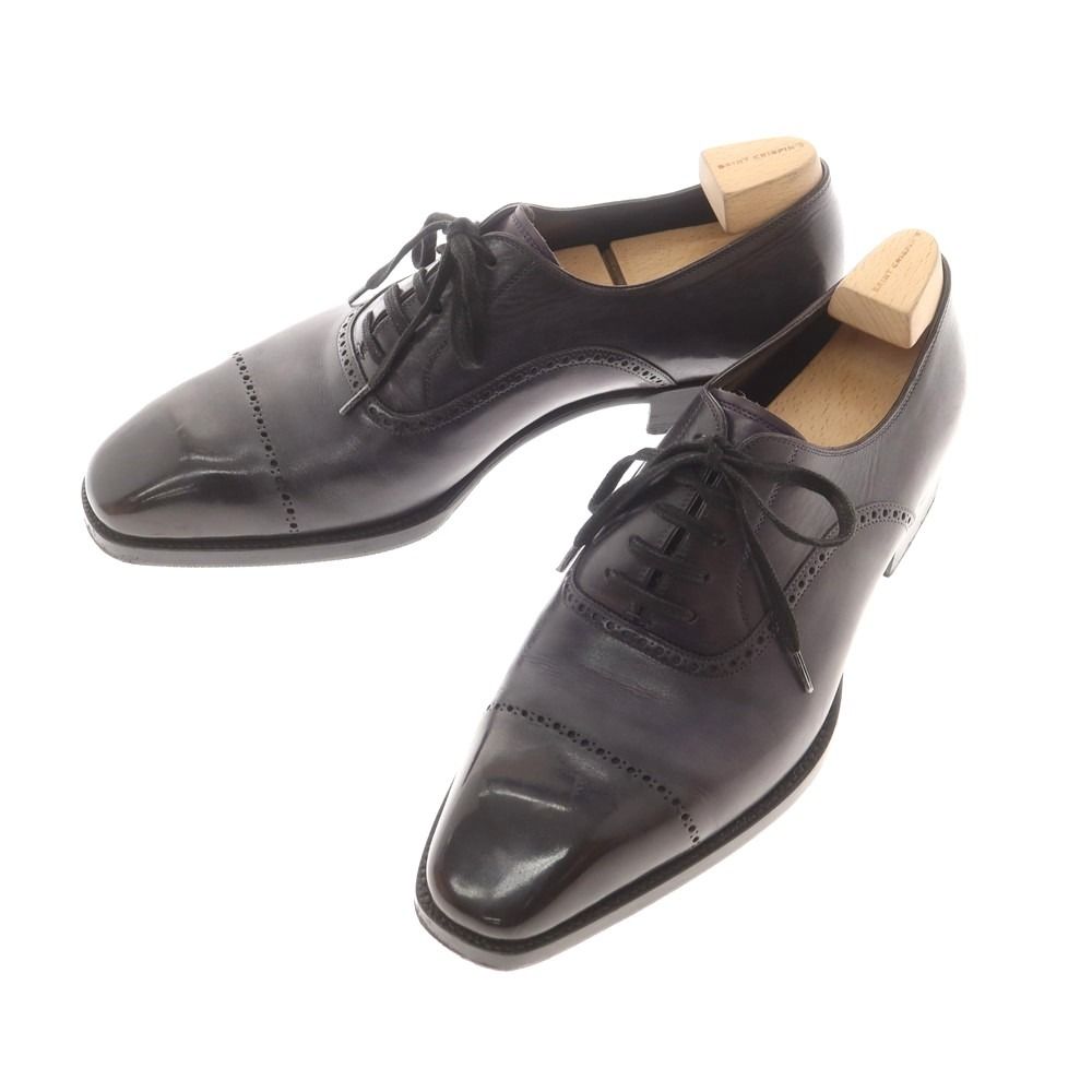 【中古】サンクリスピン SAINT CRISPINS ストレートチップ ドレスシューズ チャコールグレー系【サイズ7 1/2 Ｆ】【メンズ】