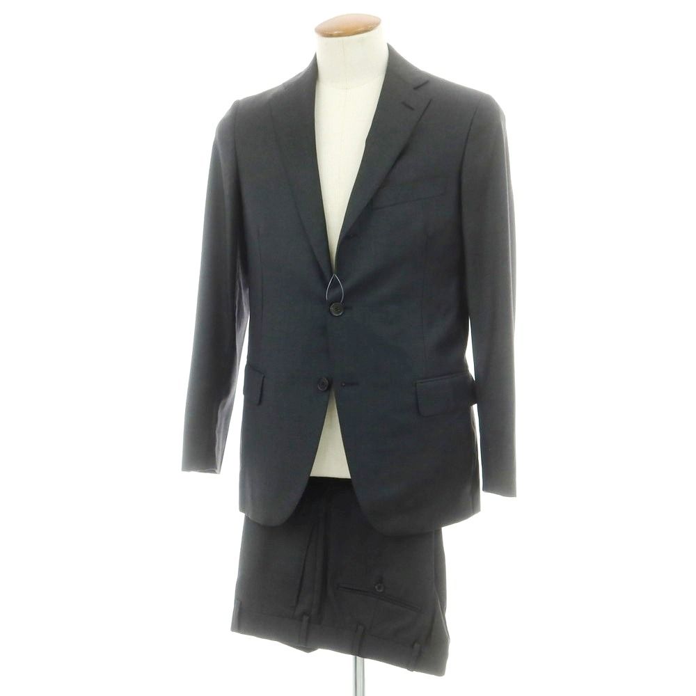 【美品】 Belvest ベルベスト 3ピーススーツ 【サイズ46】 ウール Belvest（ベルベスト）ウールヘリンボーン6B1プリーツダブルスーツ