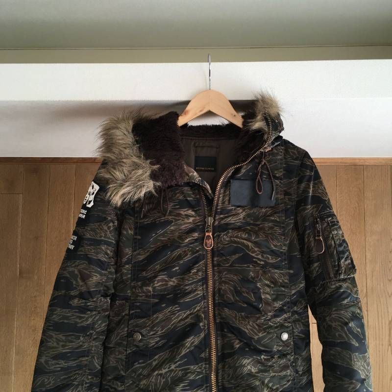 HYSTERIC GLAMOUR タイガーカモ モッズコート 美品 FREE ヒステリックグラマー プリマロフト タイガーカモ ミリタリー コート