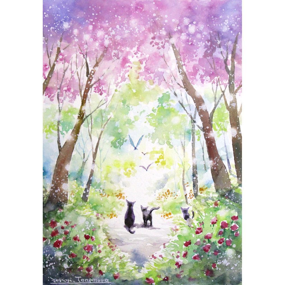 原画）麗らかな陽の中で【SMサイズ／水彩画／#2943】 - メルカリ