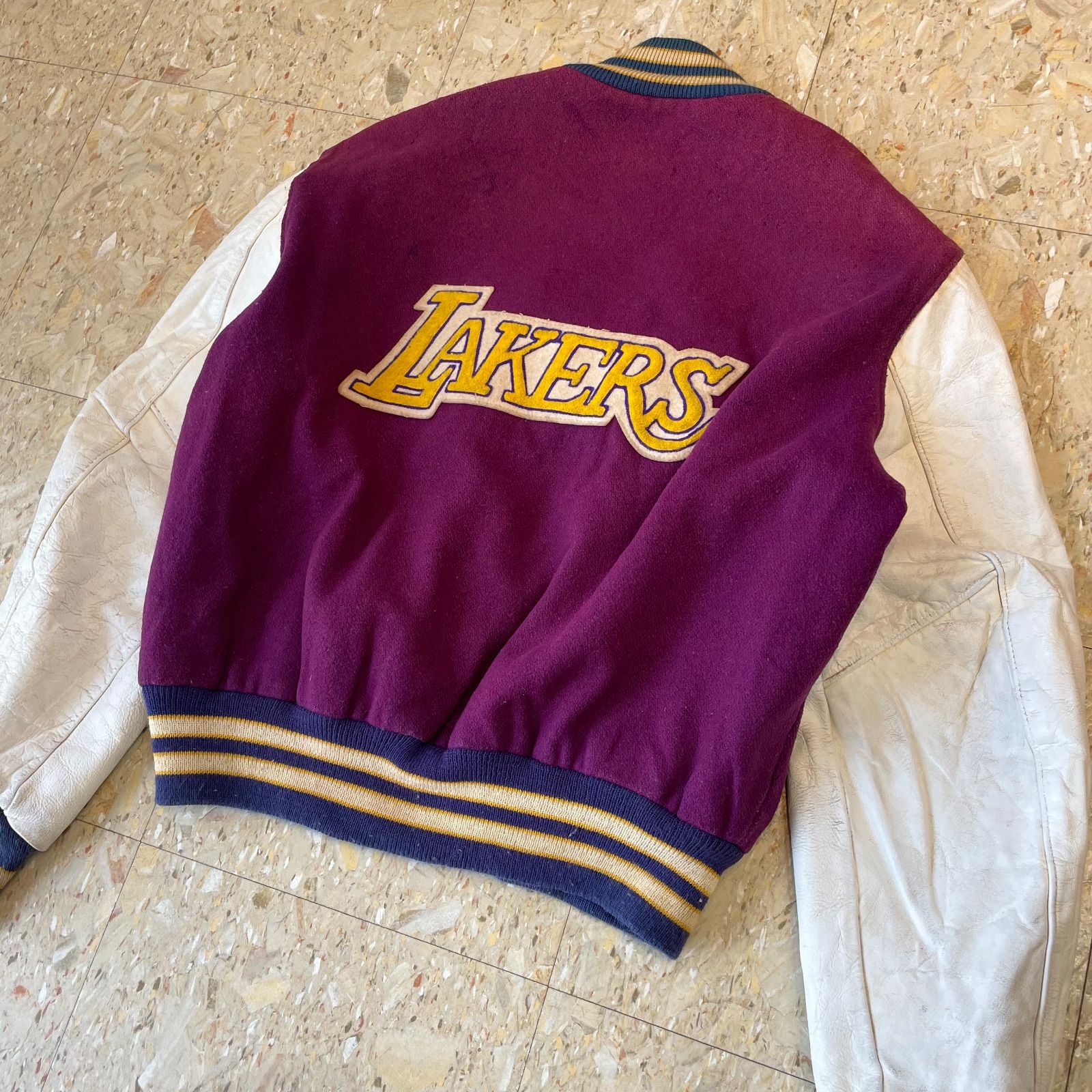 80s〜 USA製 【NBA】 LA Lakers DeLONG製 スタジャン size.L - メルカリ