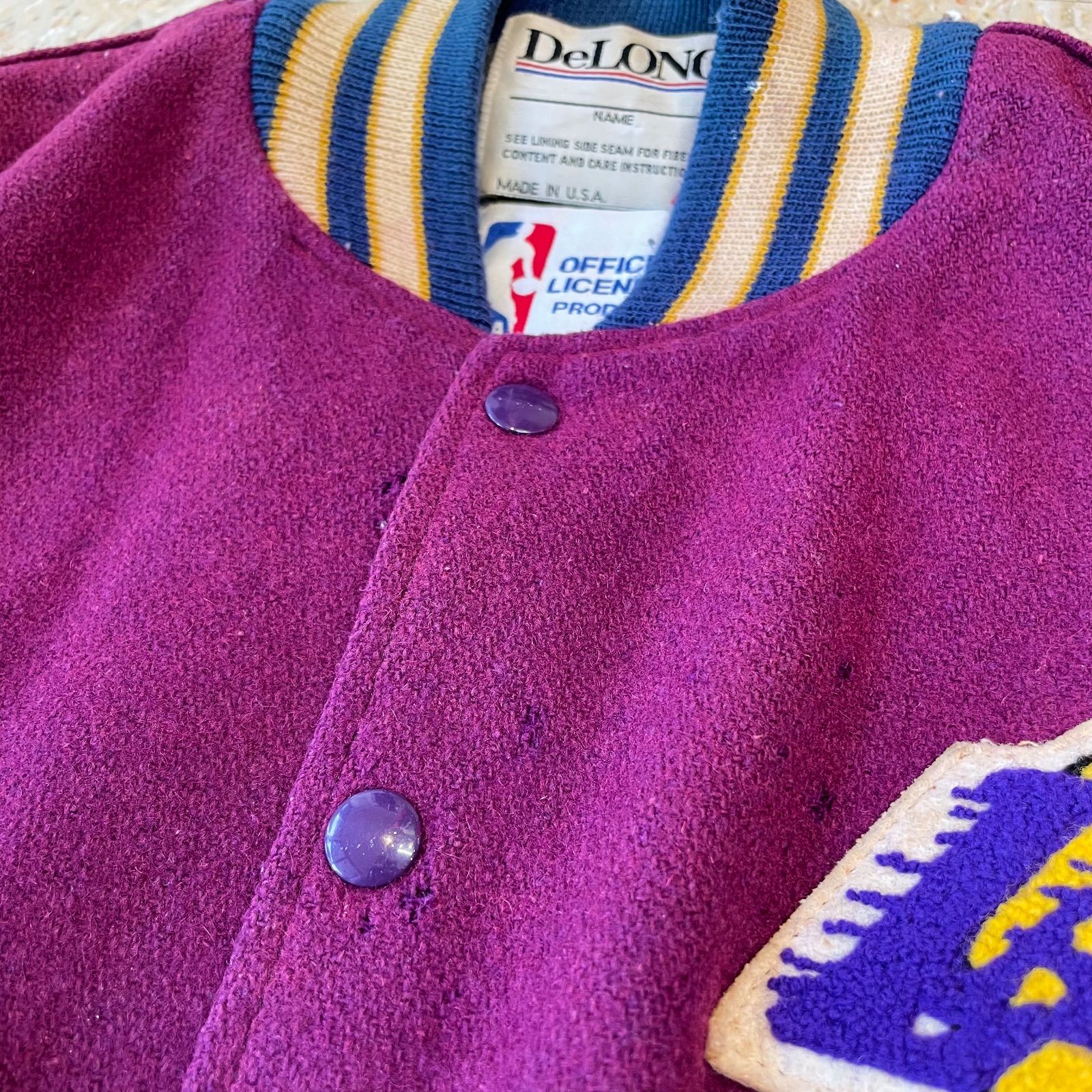 80s〜 USA製 【NBA】 LA Lakers DeLONG製 スタジャン size.L - メルカリ