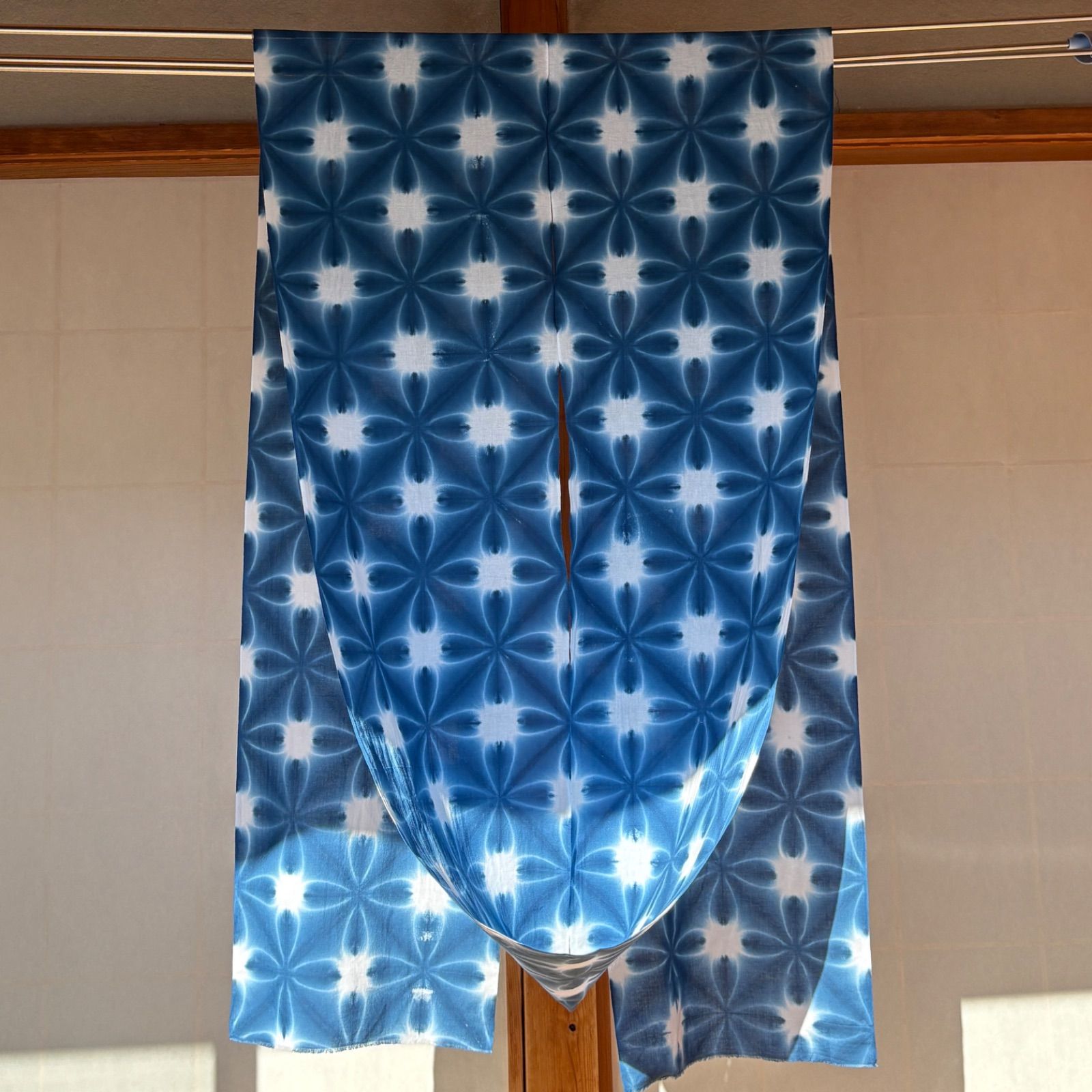 s117 【sato】 藍染 高級さらし生地 490cm 少しかすれ有のためお安く