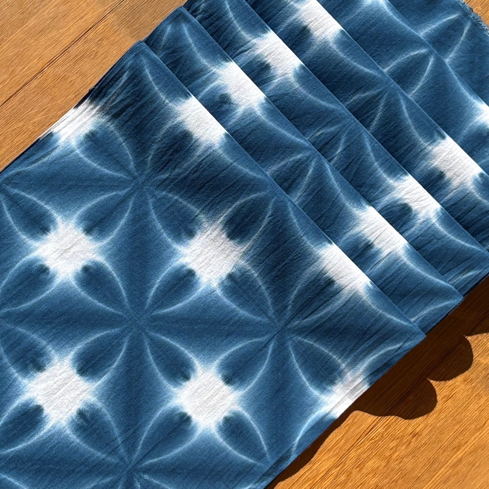 s117 【sato】 藍染 高級さらし生地 490cm 少しかすれ有のためお安く