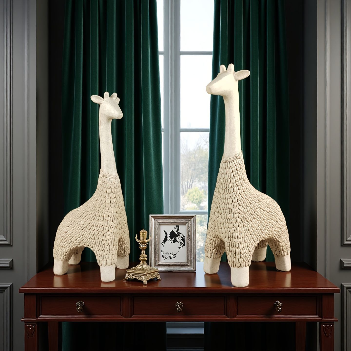 オブジェ 置物 オーナメント キリン きりん 大 小 2種類 モダン