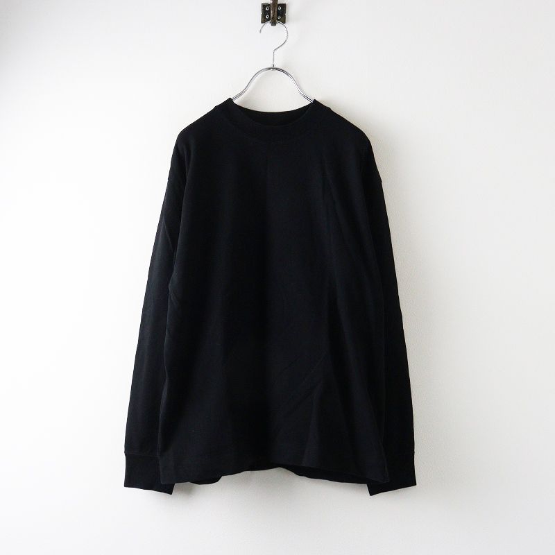 ATON ブラック 長袖カットソー エイトン ATON コットンクルーネックロングスリーブTシャツ 2