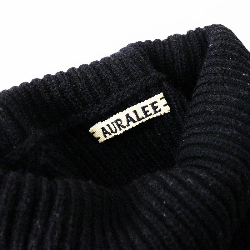オーラリー AURALEE SUPER FINE WOOL RIB KNIT TURTLE NECK BIG PO 0 