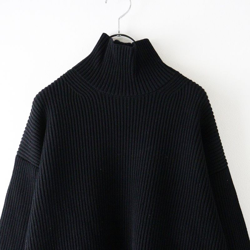 オーラリー AURALEE SUPER FINE WOOL RIB KNIT TURTLE NECK BIG PO 0