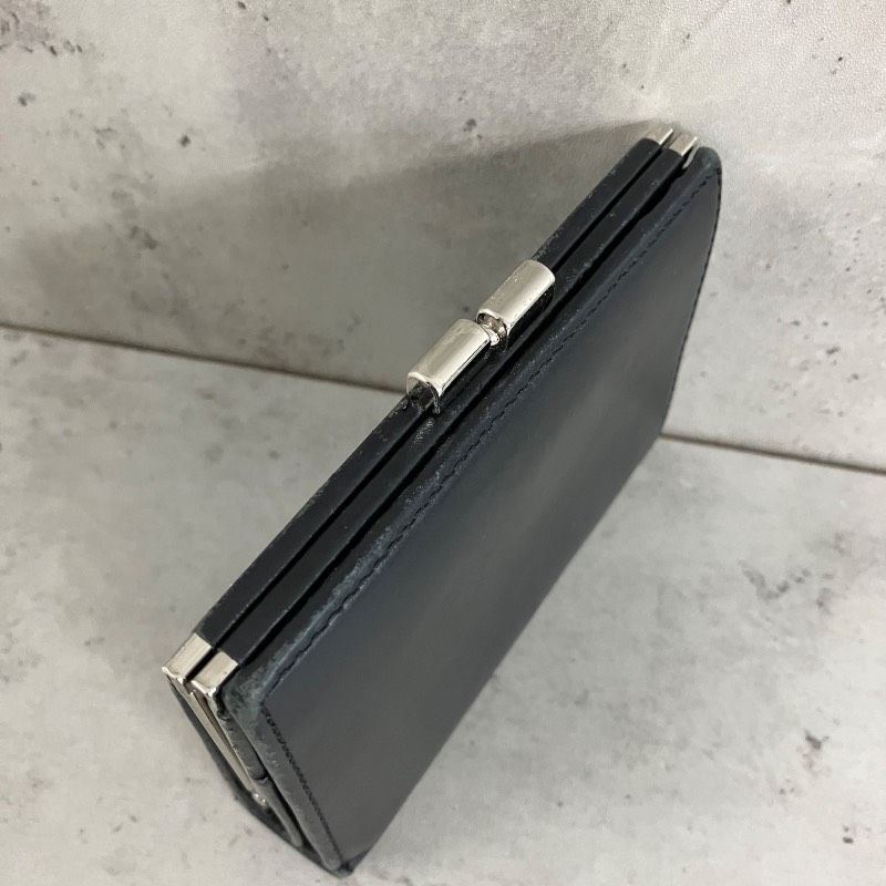 未使用級♡アニエスベー がま口 二つ折り財布 ブラック レザー 箱付き cstyle_agnevoyage259