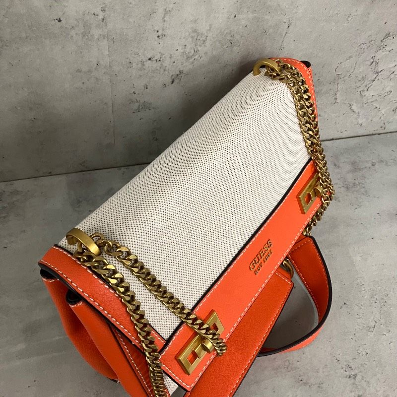 GUESS ゲス ショルダーバッグ ハンドバッグ 2way キャンバス レザー 