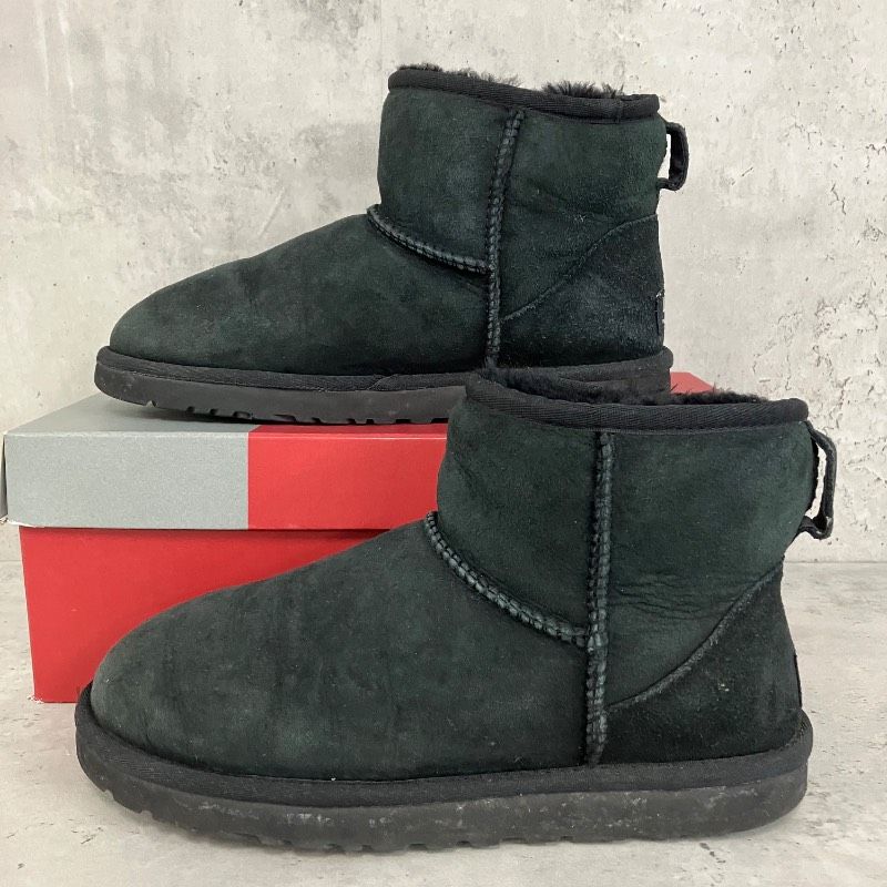 UGG アグ ムートンブーツ クラシックミニ 5854 ブラック 黒 24cm W7 羊