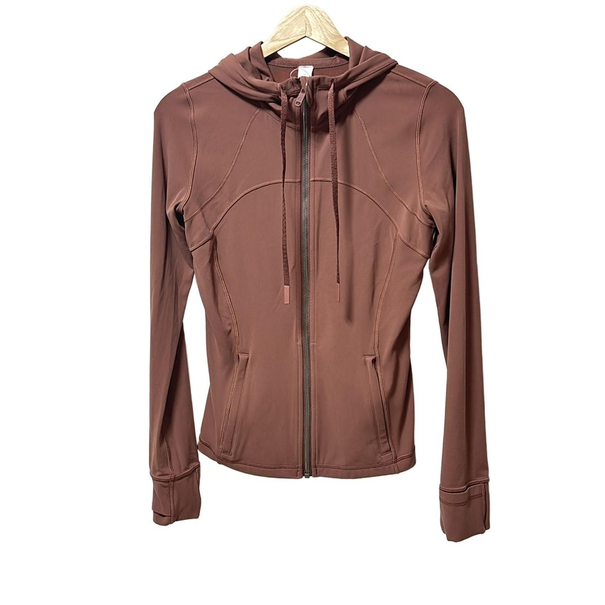 lululemon ブラウン フルジップ パーカー S lululemon(ルルレモン) パーカー サイズ6 M レディース新品同様