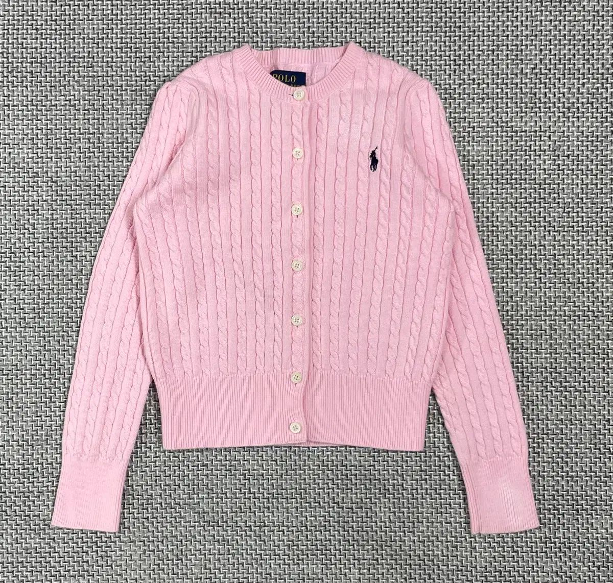 ポロ ラルフローレン ピンク ケーブル カーディガン - メルカリ