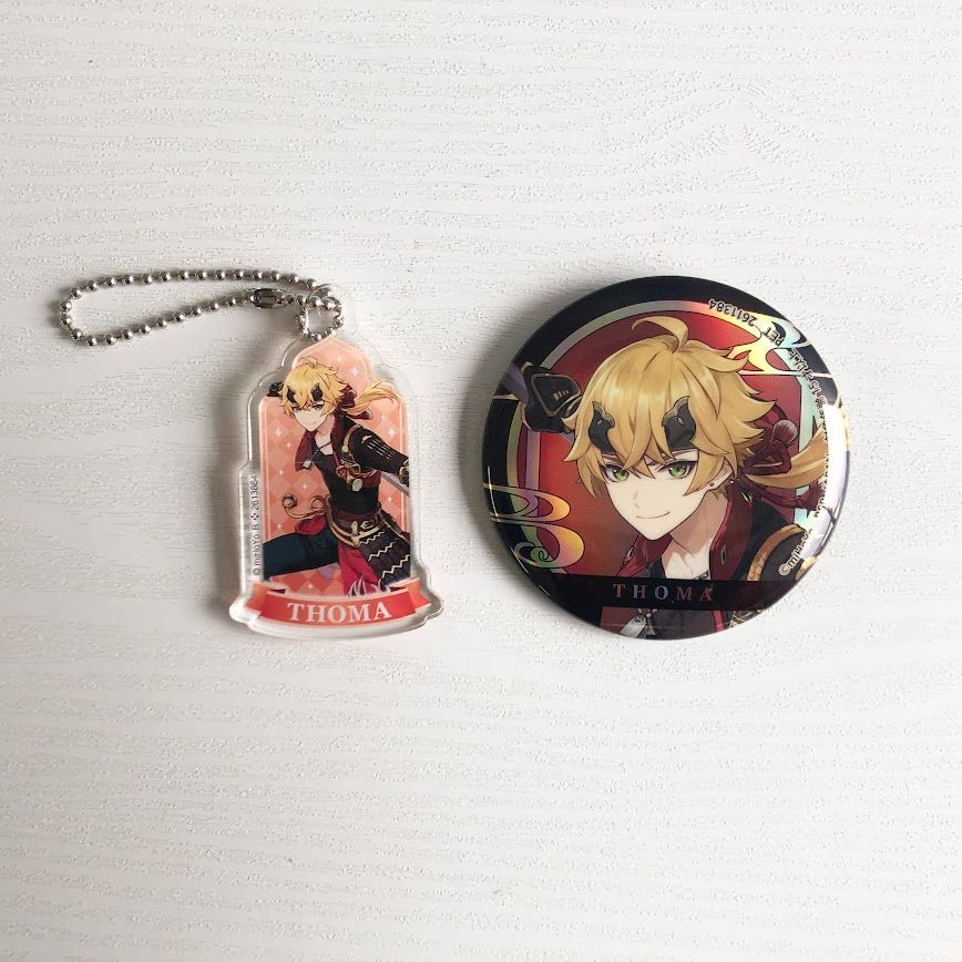 原神 稲妻城トーマ 缶バッジ アクリルチャーム セット SEGA セガ GIGO
