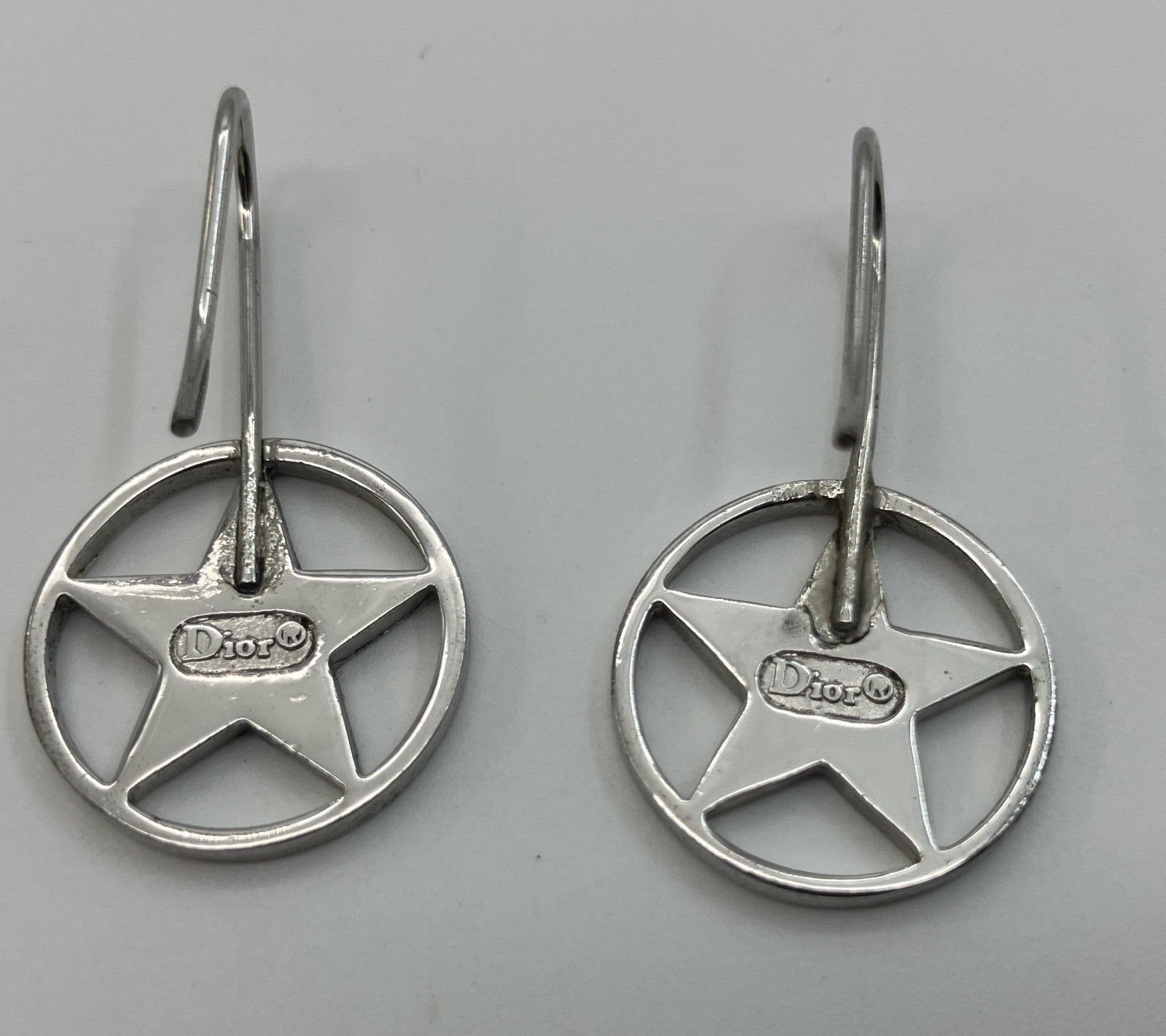 Dior ディオール スター ロゴ ピアス シルバーカラー 直径約1.6cm 