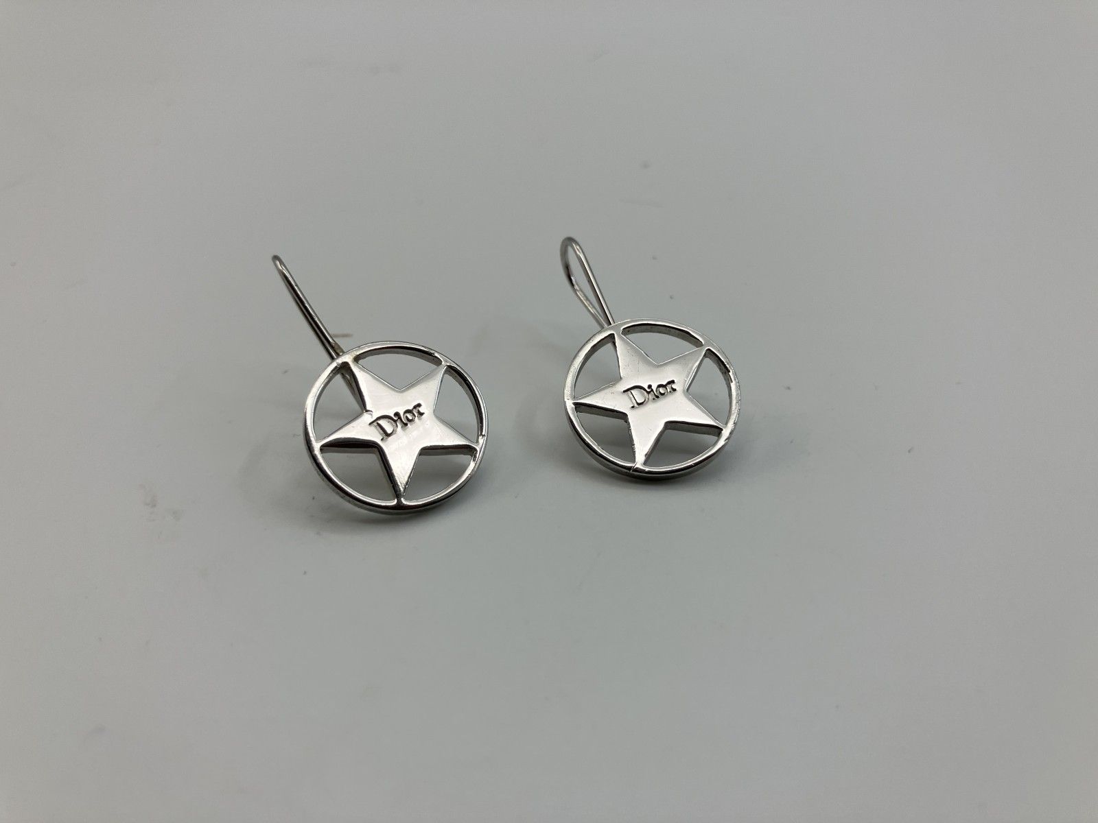 Dior ディオール スター ロゴ ピアス シルバーカラー 直径約1.6cm 