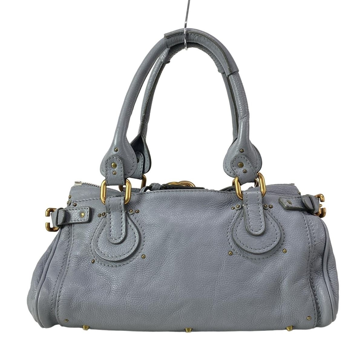 Chloé グレー レザーハンドバッグ　パディントン Chloe(クロエ) ハンドバッグ パディントン グレー レザー - メルカリ