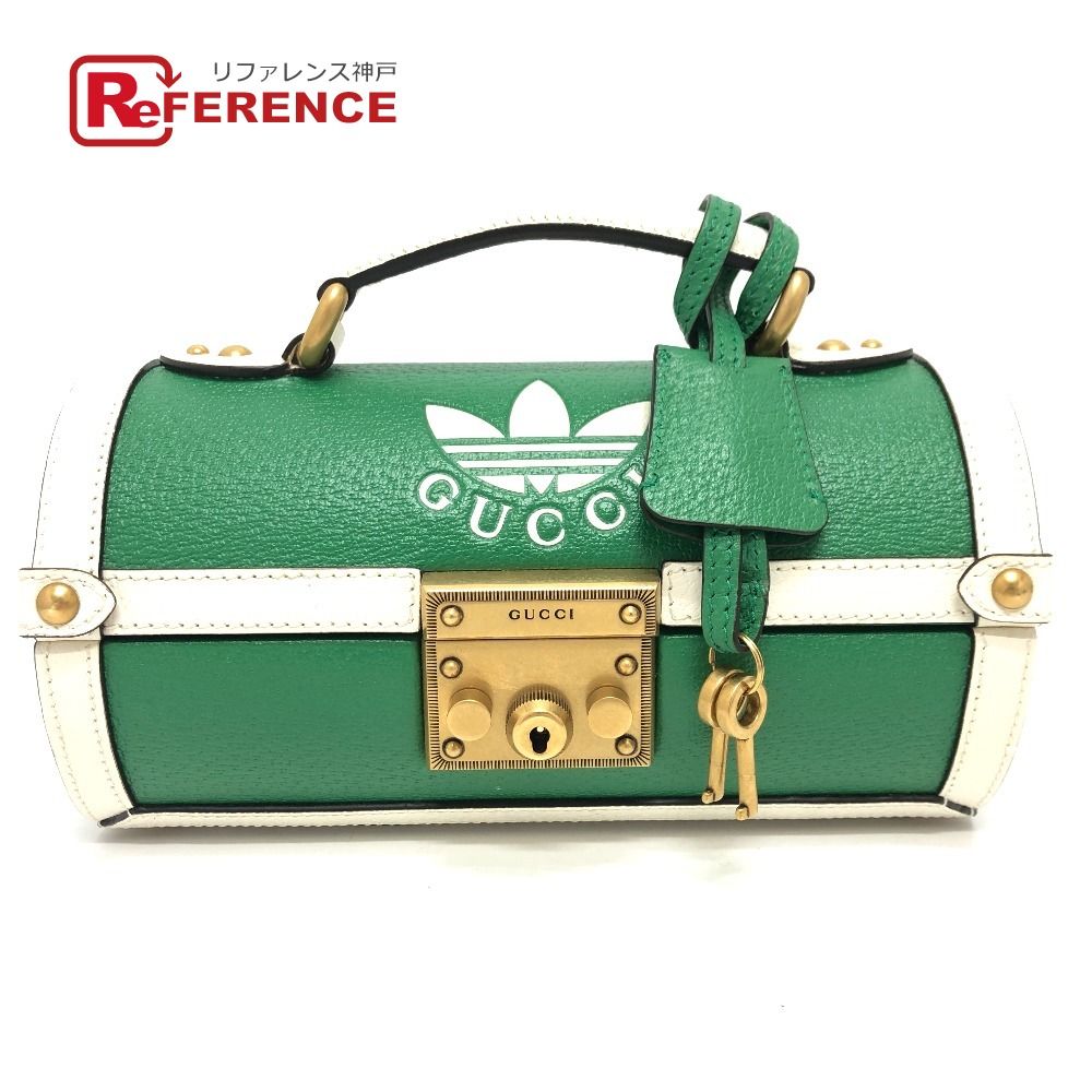 【新品未使用、完品】 Adidas Gucci ゴルフボールケース グリーン GUCCI グッチ ハンドバッグ ロゴ ゴルフボールケース 723801 レザー