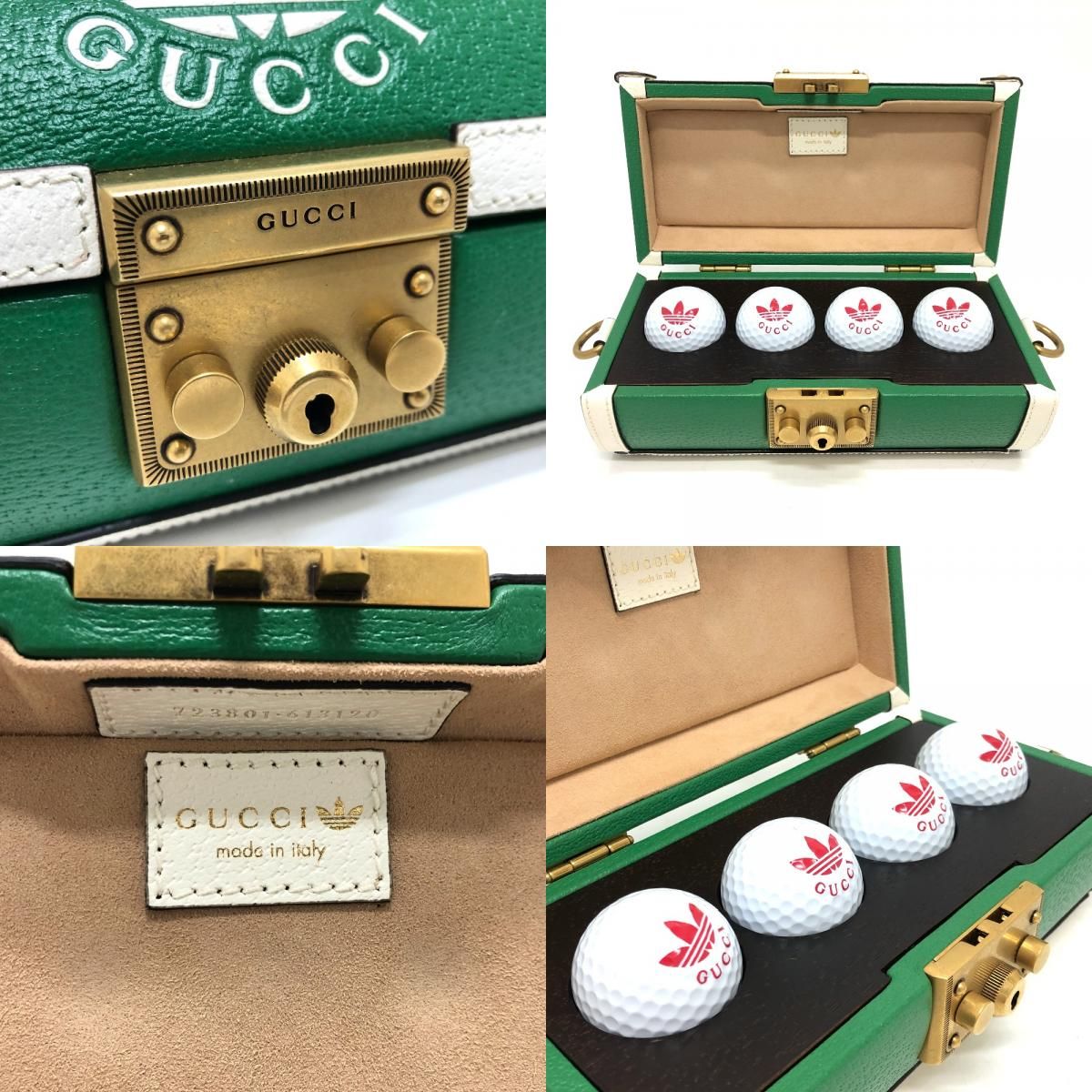 GUCCI グッチ ハンドバッグ ロゴ ゴルフボールケース 723801 レザー