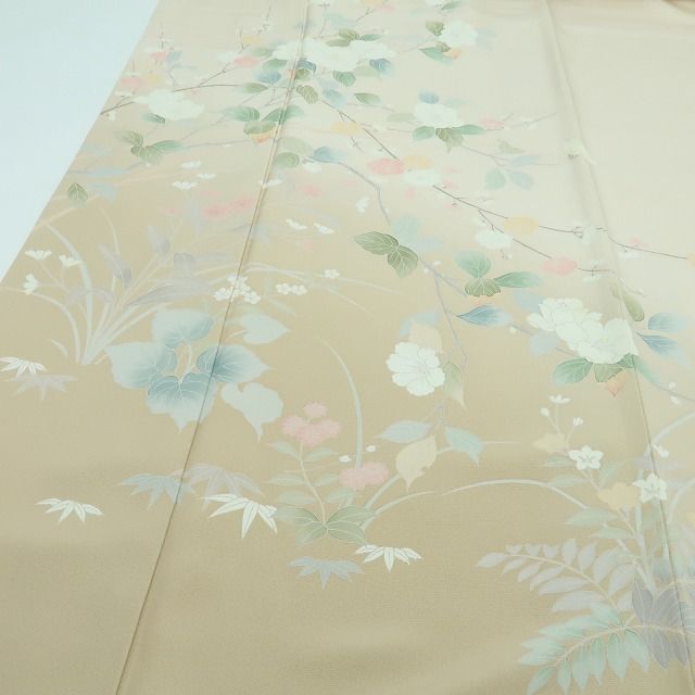 百華❀Y4265◇トールサイズ 手縫い仕立て 桜 梅 椿 正絹 訪問着 着物