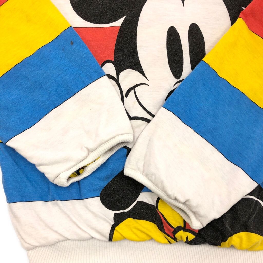 90年代 Disney ディズニー ミッキーマウス リバーシブル スウェット マルチカラー(メンズ ONE SIZE)中古 古着 V9211 90年代 Disney ディズニー ミッキーマウス リバーシブル スウェット