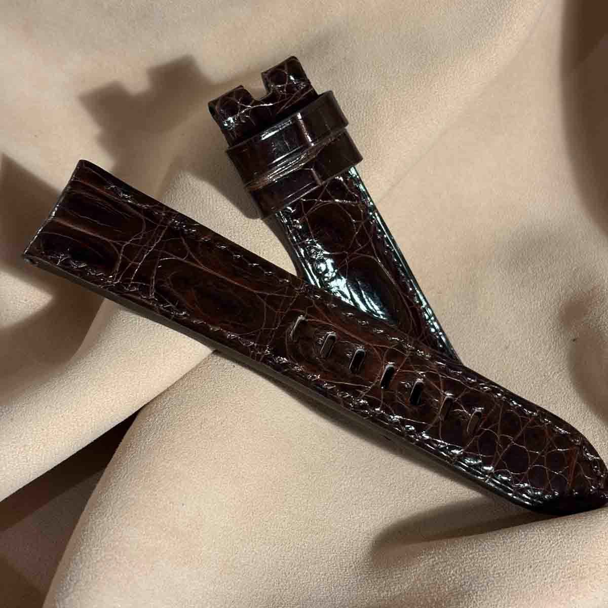 cro-1988 クロコダイル（グロス仕上） 腕時計 ベルト ダークブラウン