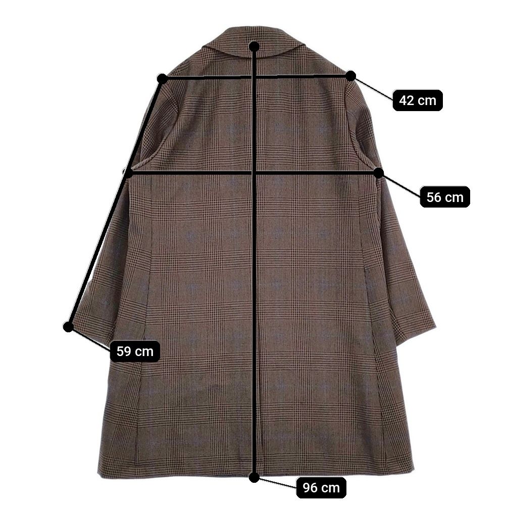 DRESSTERIOR オーバーペーンチェックバルマカーンコート サイズS 定価69300円 086-99011 ステンカラーコート 24AW ブラウン メンズ ドレステリア【中古】5-1210T♪ DRESSTERIOR オーバーペーンチェックバルマカーンコート サイズS 定価