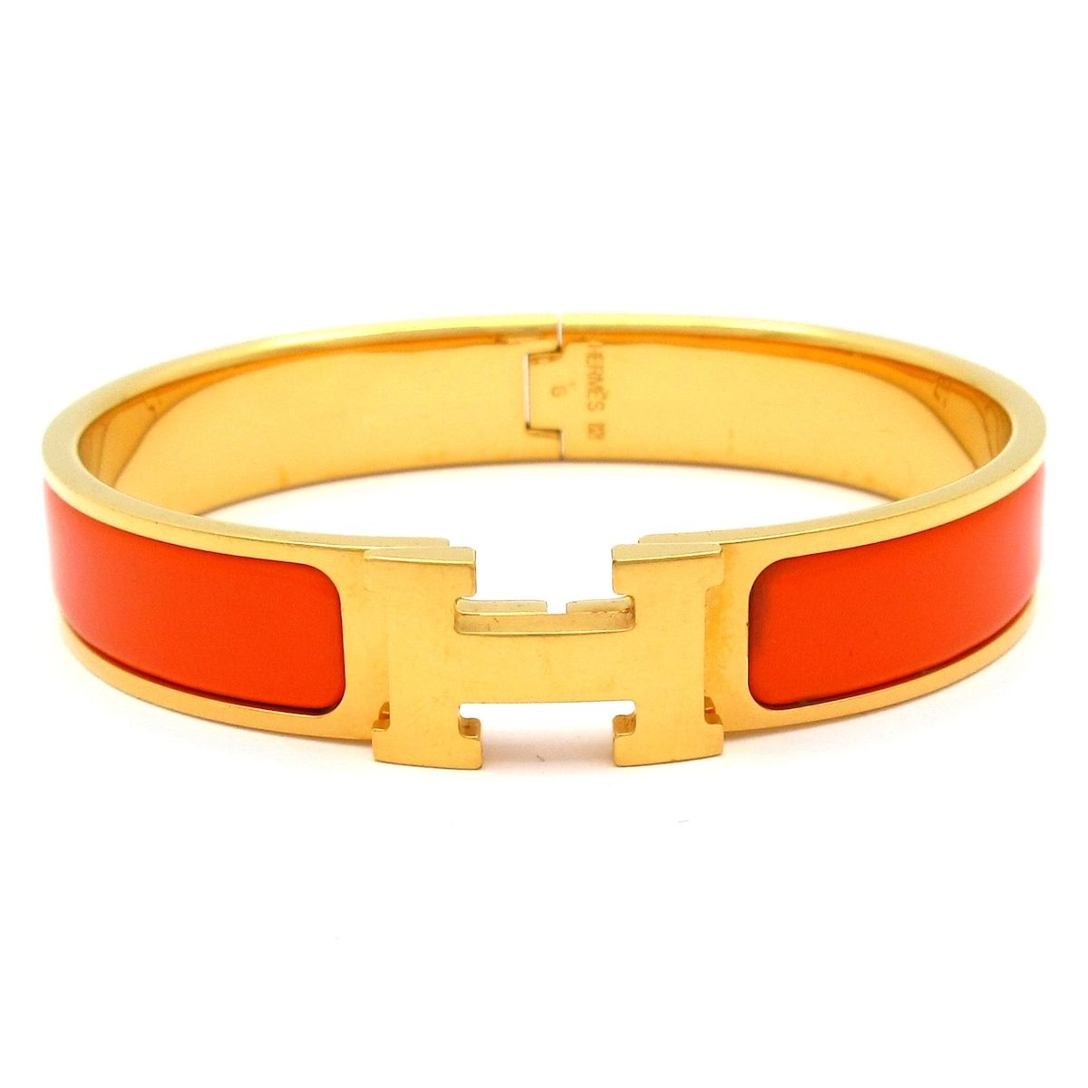 HERMES(エルメス) バングル クリックH ゴールド×オレンジ - メルカリ