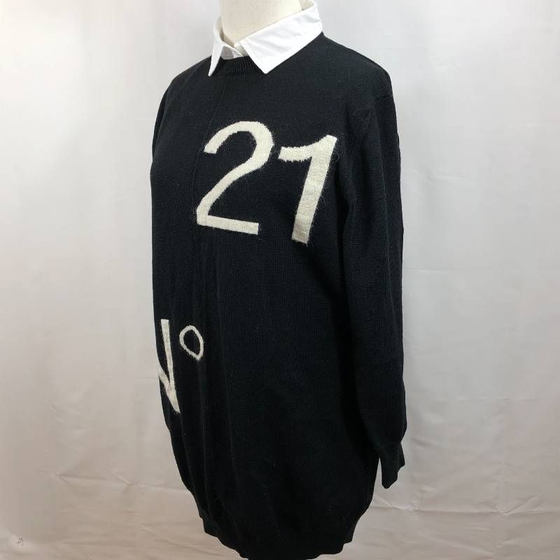 美品 ヌメロヴェントゥーノ ロゴニット ブラック - メルカリ