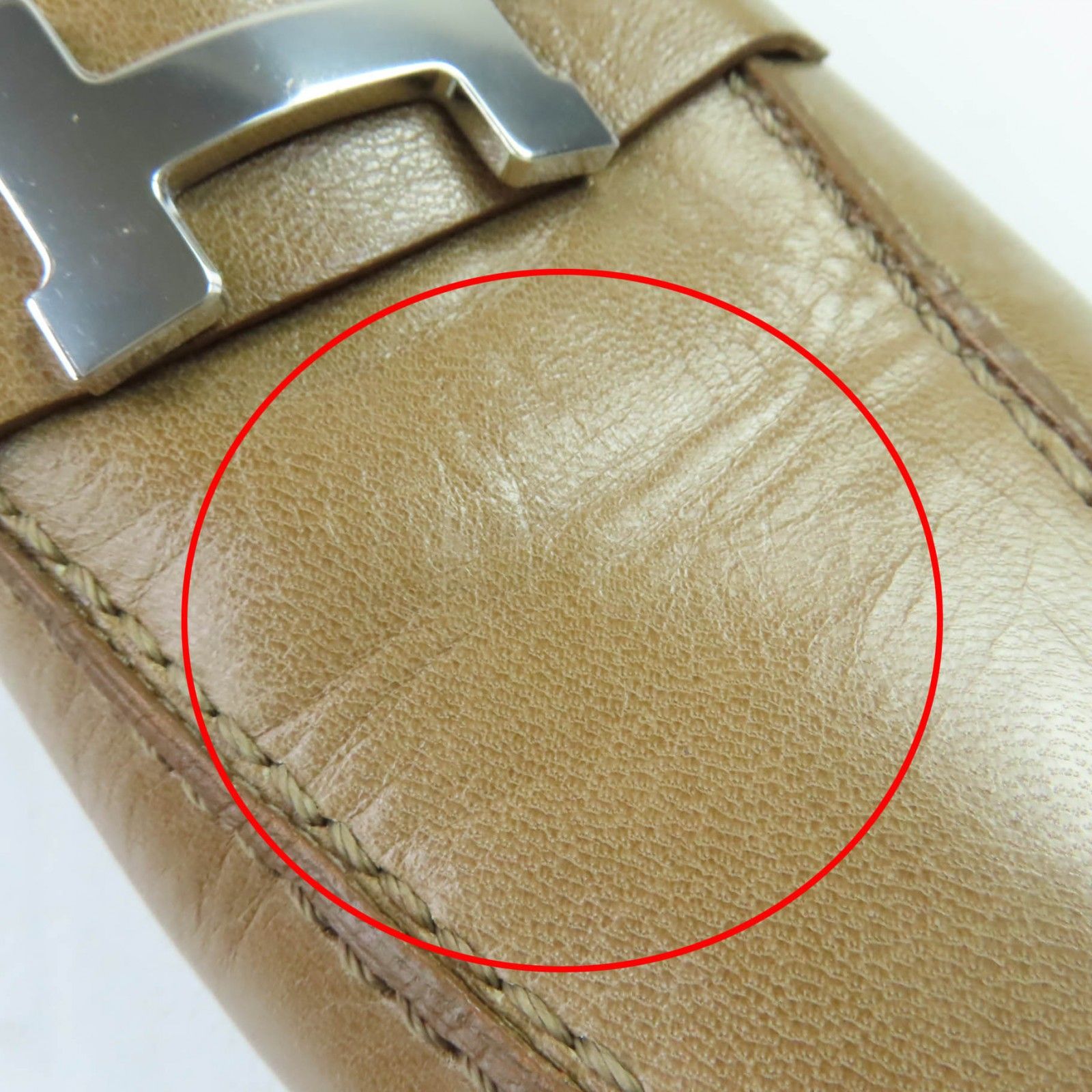 極美品☆HERMES エルメス モカシン パリ コンスタンス シルバー金具 レザー ローファー ベージュ 38.5 イタリア製 レディース 極美品☆HERMES エルメス モカシン パリ コンスタンス シルバー金具