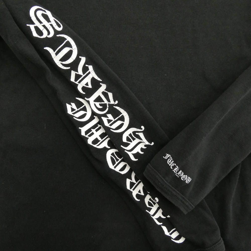 CHROME HEARTS クロムハーツ（原本無） OLD オールド 袖ロゴ アームロゴ ロングスリーブ カットソー 長袖 Tシャツ ブラック系【中古】 CHROME HEARTS クロムハーツ（原本無） OLD オールド 袖ロゴ