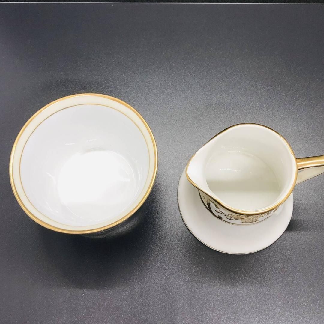 オールドノリタケ 金盛上花籠装飾図紋 シュガーボウル クリーマー