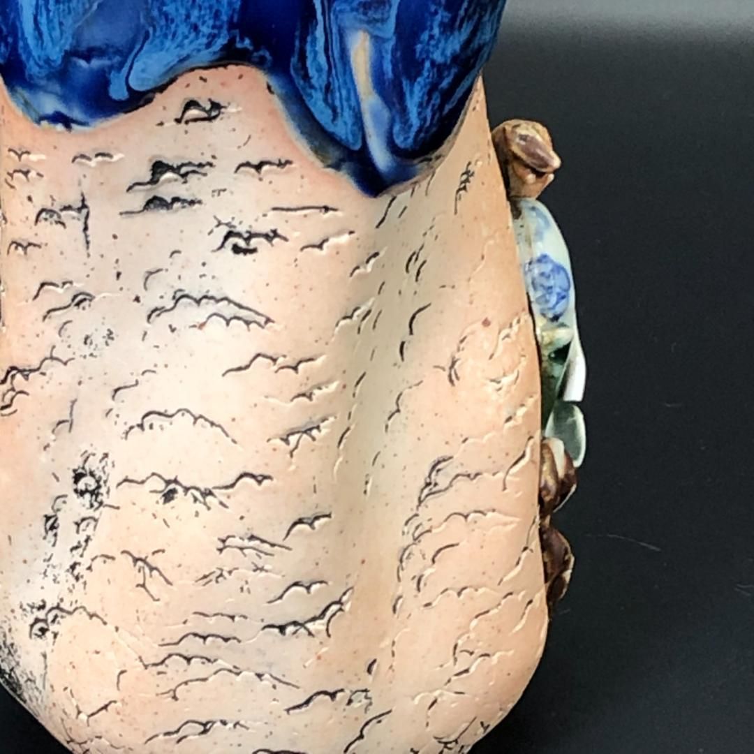 隅田焼 高浮彫人物図 水差し 19cm 立体造形 賢者 童 ※訳あり ( POP_24A