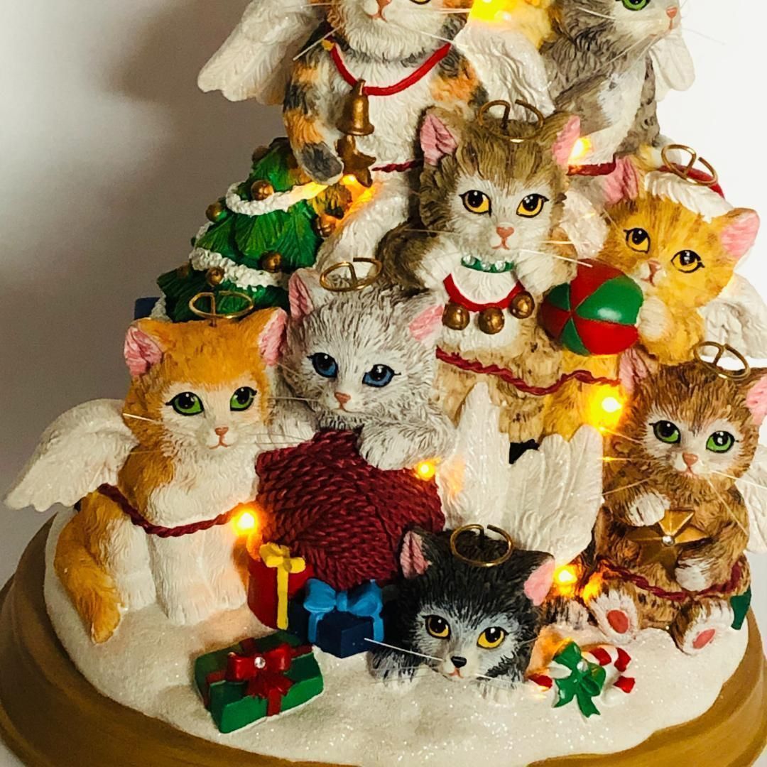 ネコ 天使たちの クリスマスツリー】☆ライトアップ 子猫てんこ盛り