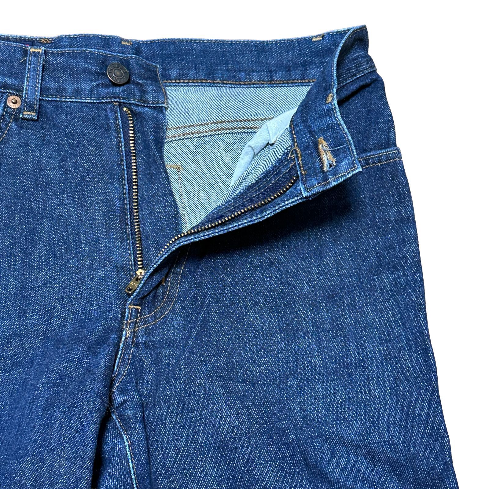 美品 ブルーブルー インディゴデニム ジーンズ W32 ストレート 濃紺 PP5 EDWIN Miss 503ZZ 50352 ハイウエスト スリム ストレートデニム 濃紺
