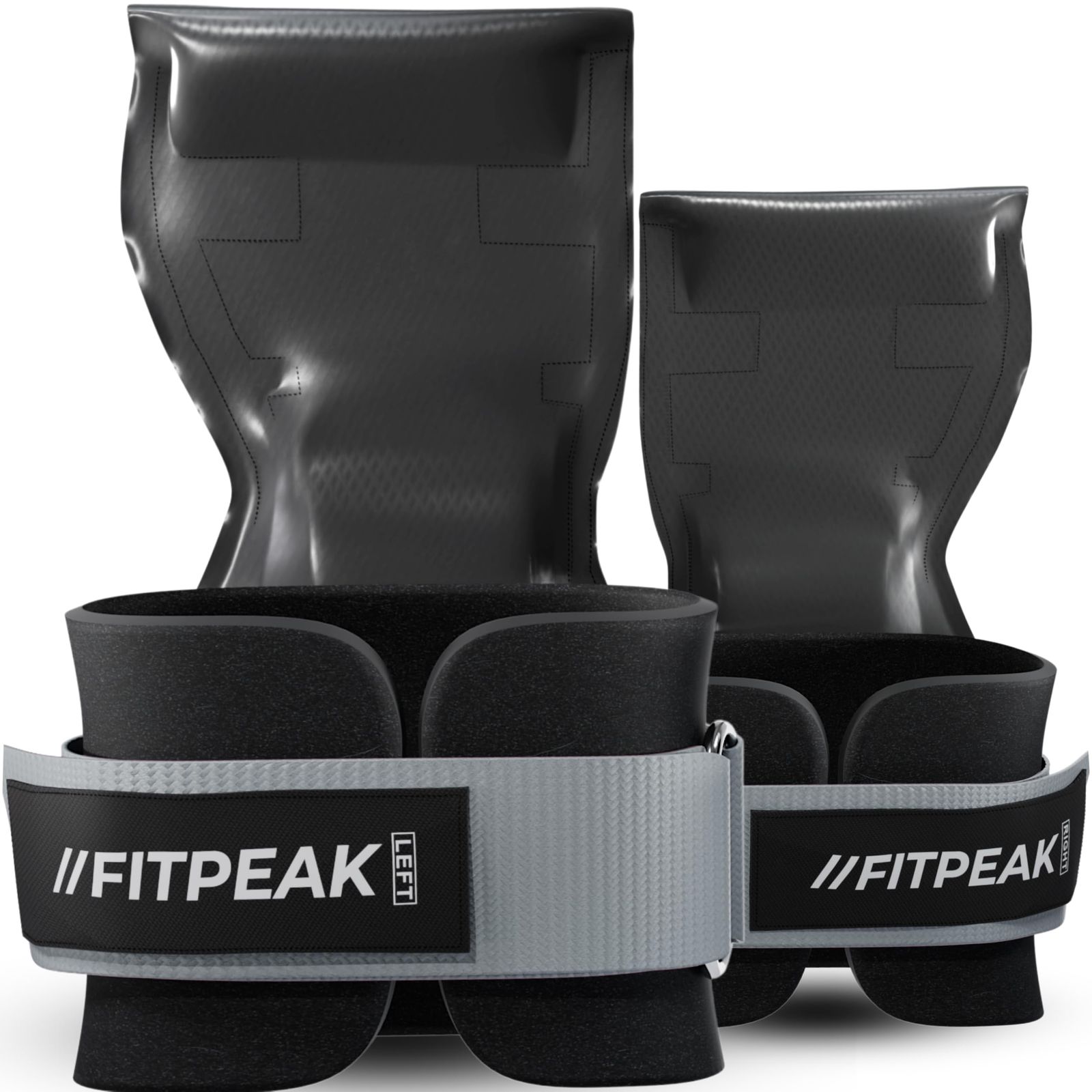 FITPEAK パワーグリップ 筋トレ【痛くない厚さ1.5倍クッション搭載】 懸垂 補助 グリップ トレーニングギア ウェイトリフティング 女性 男性 メンズ レディース (グレー, Mサイズ) [グレー] [Mサイズ]