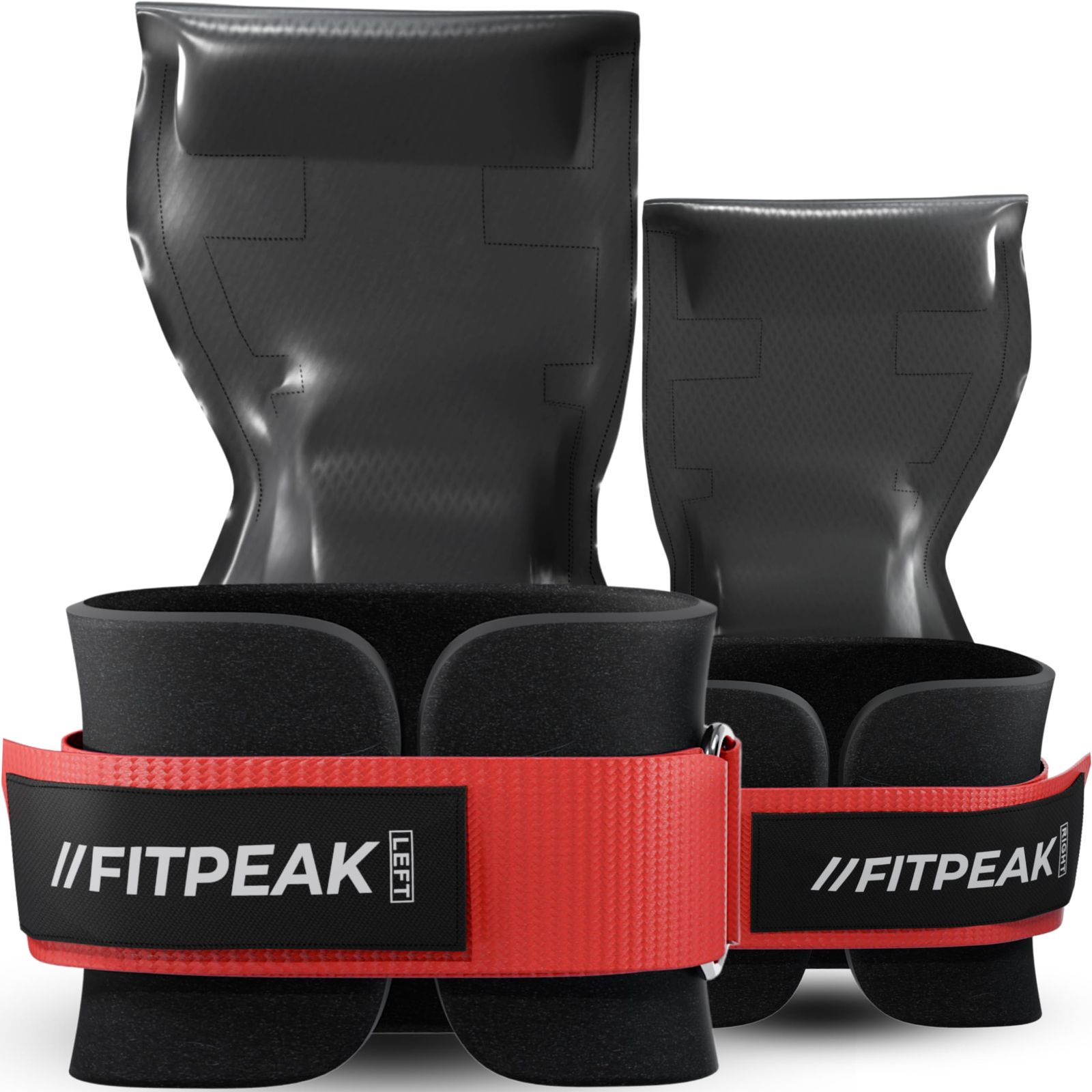 FITPEAK パワーグリップ 筋トレ【痛くない厚さ1.5倍クッション搭載】 懸垂 補助 グリップ トレーニングギア ウェイトリフティング 女性 男性 メンズ レディース (レッド, Lサイズ) [レッド] [Lサイズ]