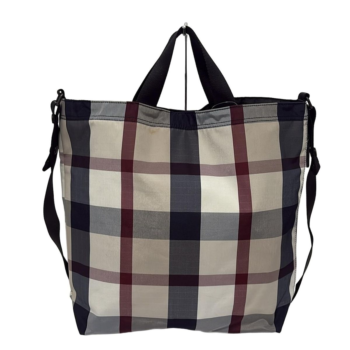 極美品　ブラックレーベルクレストブリッジ　トートバッグ A4 チェック柄 肩がけ 一部店舗限定】クレストブリッジチェックリバーシブルトート（バッグ