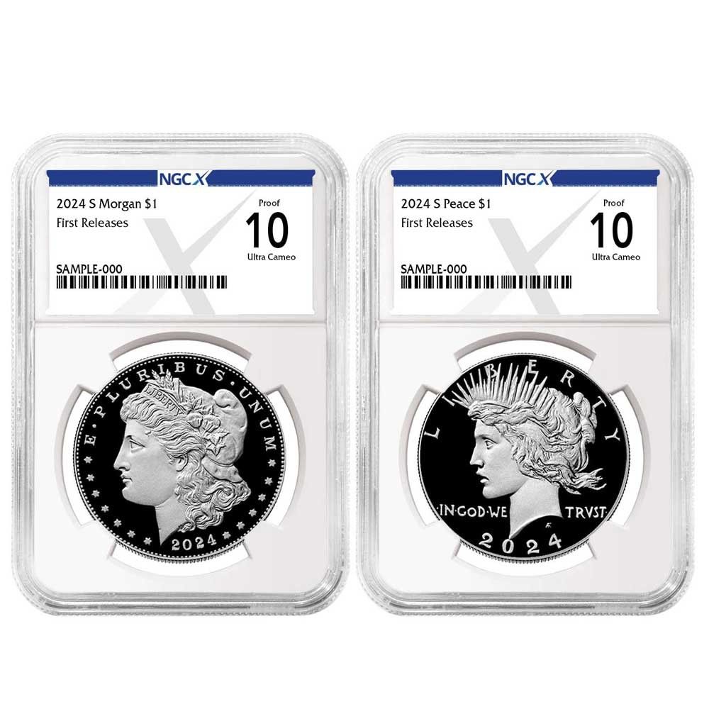 2024-S 1ドル プルーフ モルガン＆ピース シルバーダラー 2枚セット