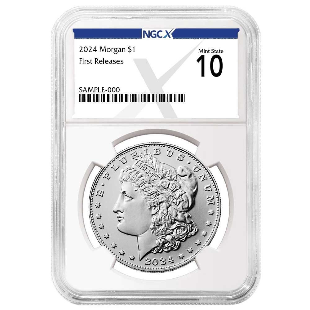 アメリカ 1ドル銀貨 10枚 2024年 1ドル モルガン銀貨 NGCX MS10 FR Xラベル - メルカリ