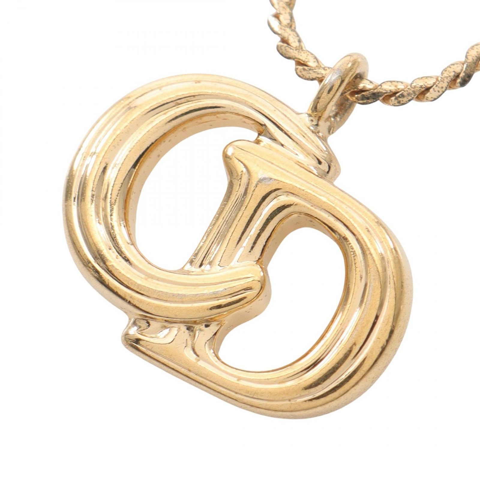 クリスチャンディオール Dior ネックレス CD ロゴ ゴールドメッキ クリスチャンディオール ネックレス CDロゴ メタル ゴールド メッキ GP