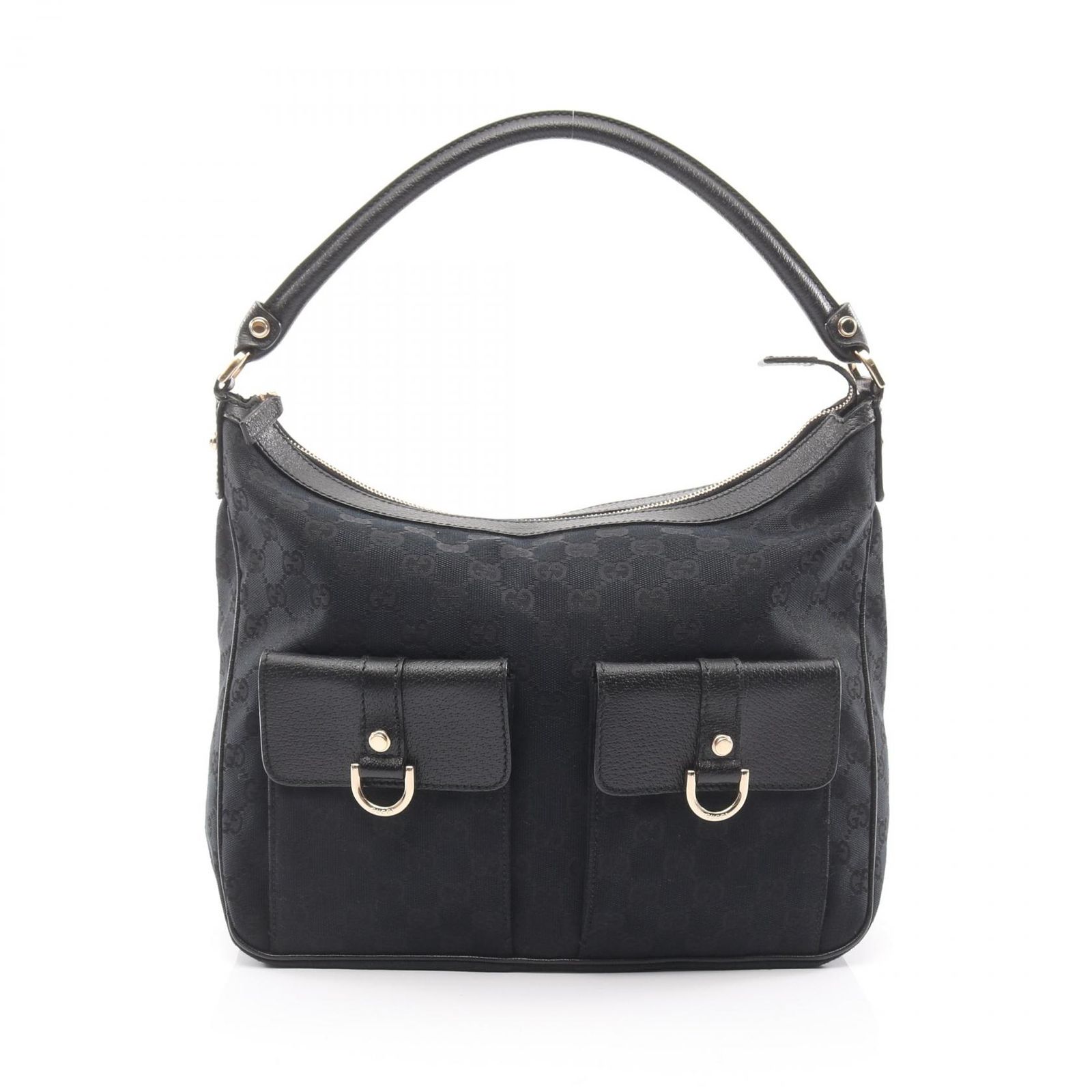 【5oe5819】グッチ ショルダーバッグ GGキャンバス/アビー 153025 キャンバス ブラック シャンパンゴールド金具【中古】レディース グッチ GUCCI ショルダーバッグ アビー GGキャンバス 153025 ブラック