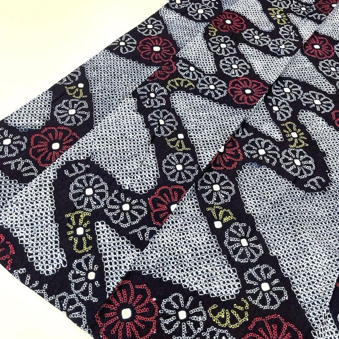 着物と帯 時流】Y25694st◇本場有松鳴海絞り 浴衣◇裄66居敷当て