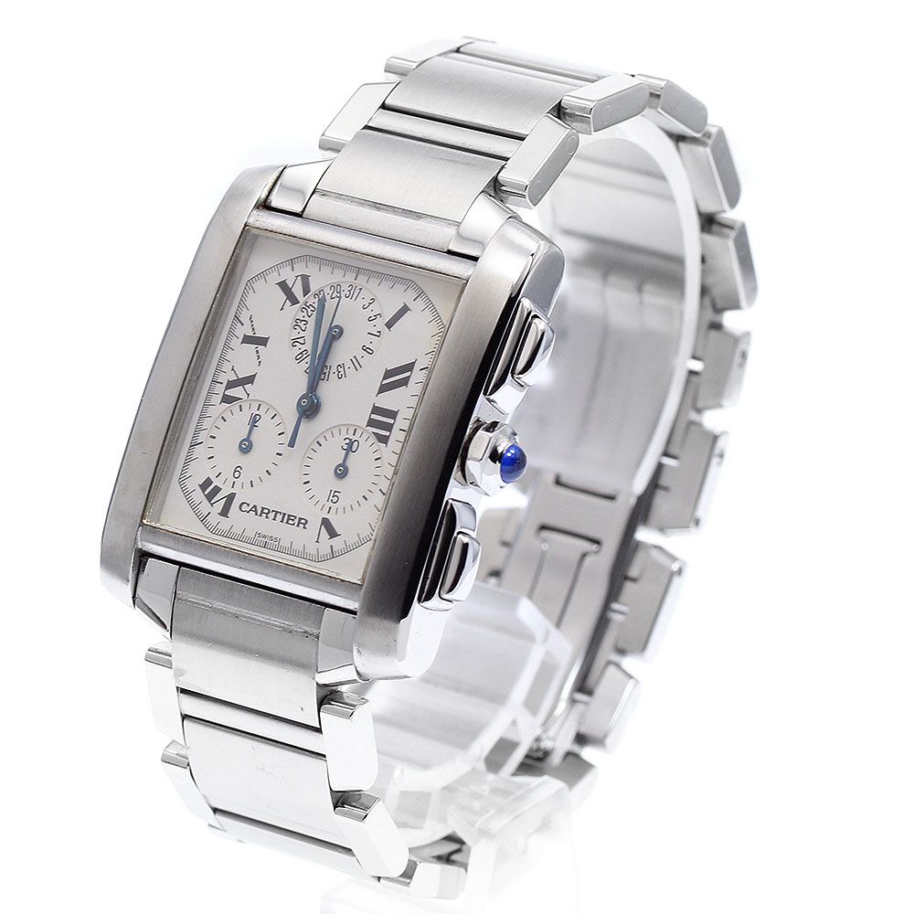 カルティエ CARTIER W51001Q3 タンクフランセーズXL クロノリ
