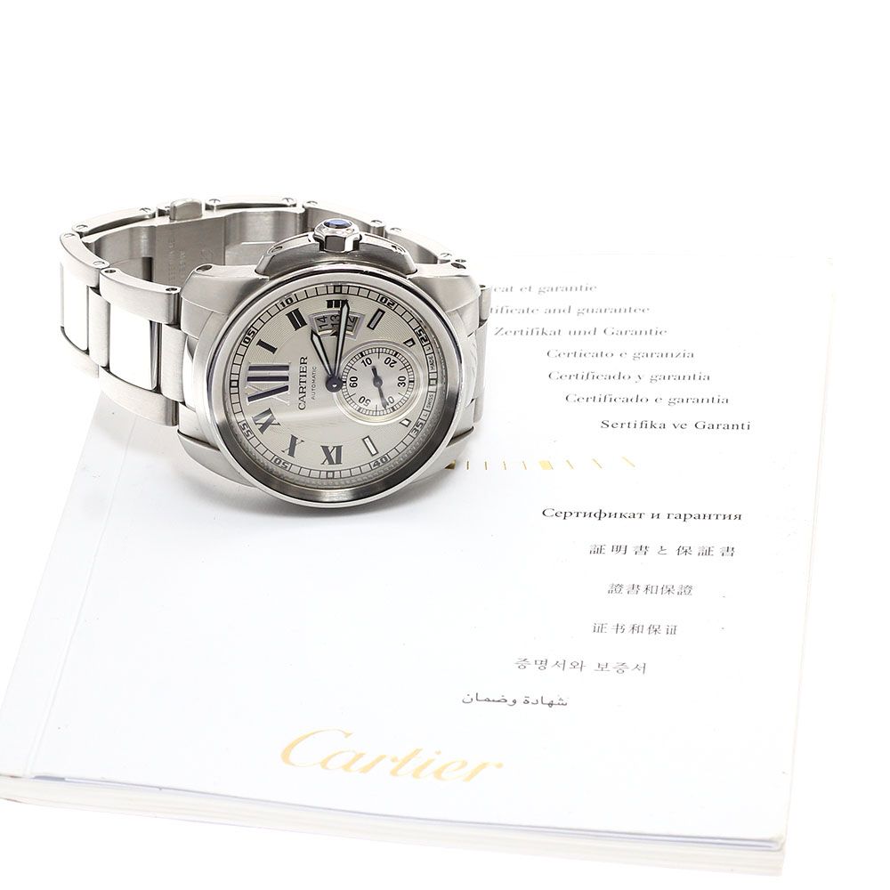 カルティエ CARTIER W7100037 カリブル ドゥ カルティエ デイト 自動巻き メンズ 保証書付き_931762 カルティエ CARTIER W7100037 カリブル ドゥ カルティエ デイト 自動