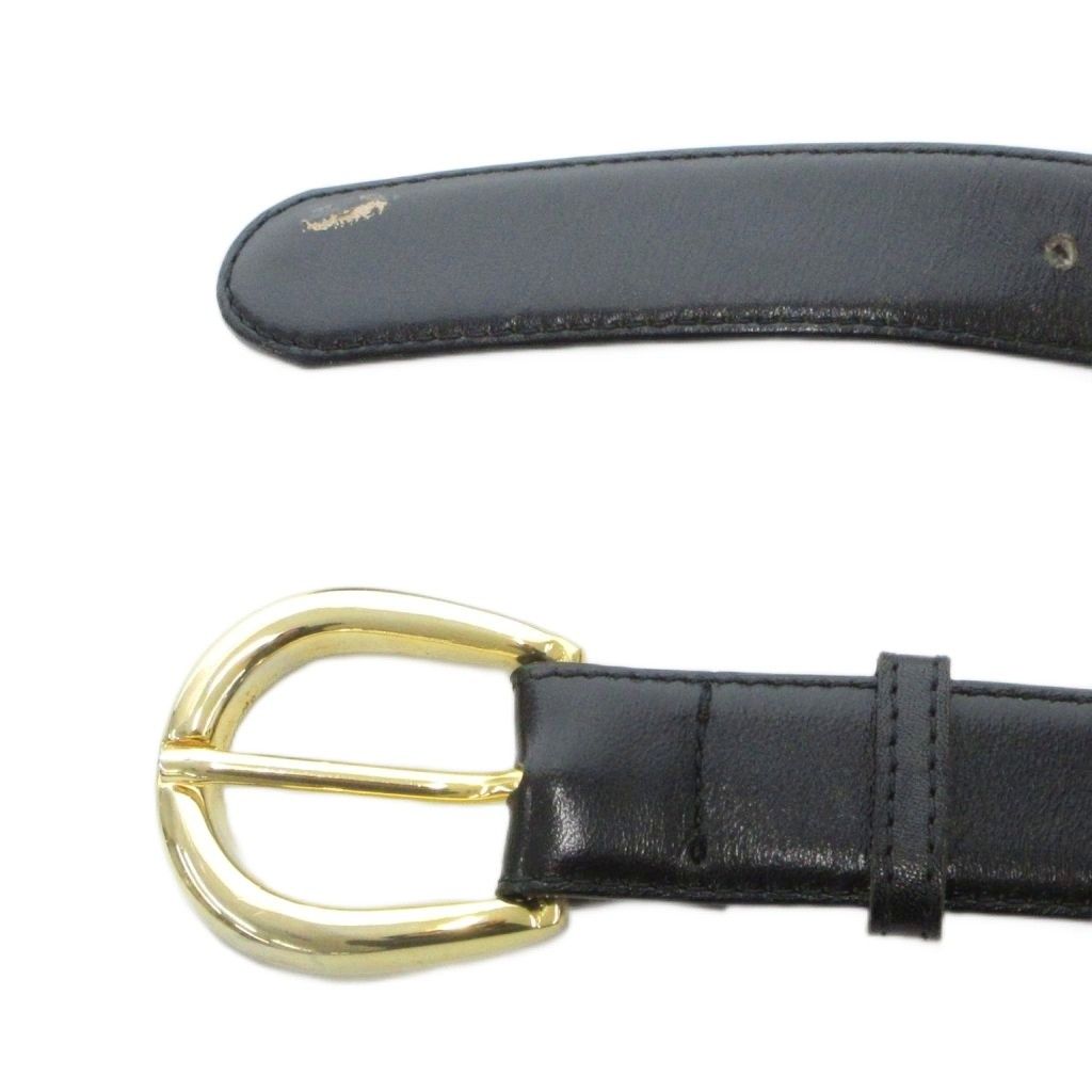セリーヌ CELINE ベルト 65 ホースキャリッジ ビジュー レザー 本革 黒