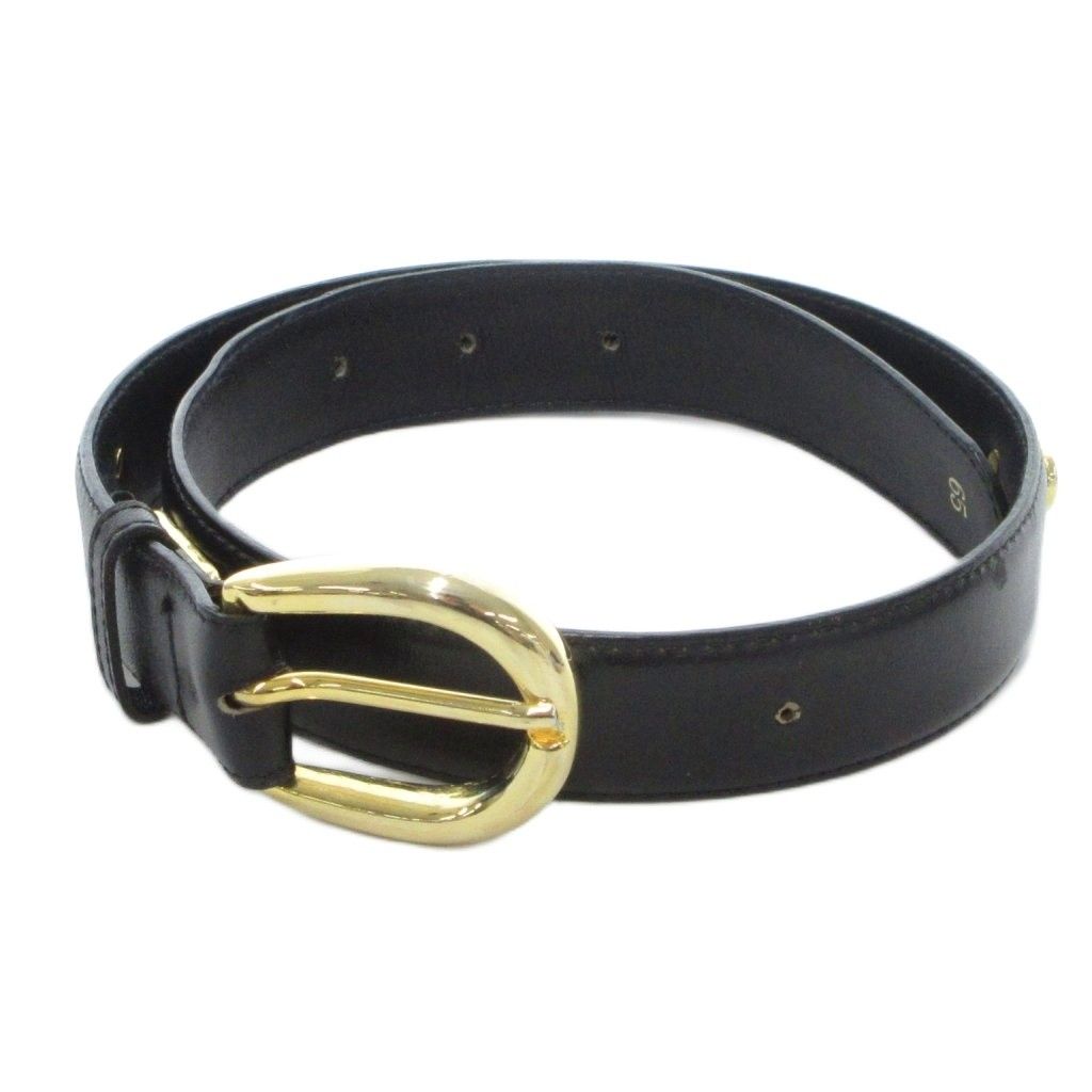 セリーヌ CELINE ベルト 65 ホースキャリッジ ビジュー レザー 本革 黒