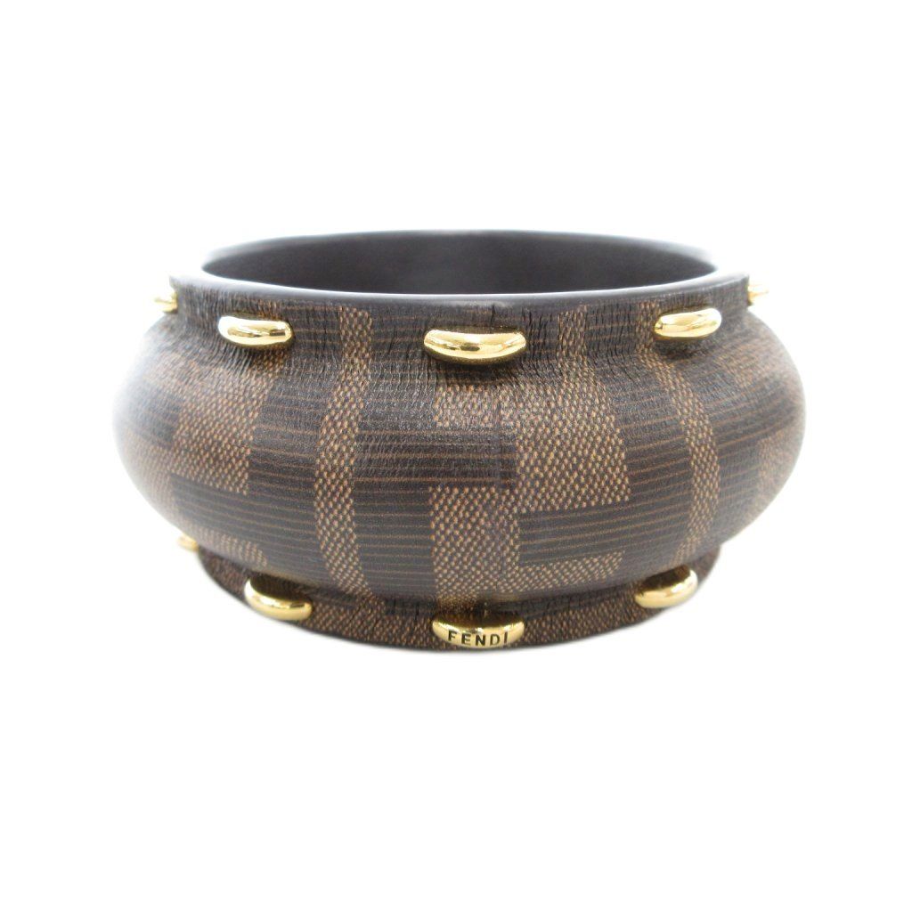 フェンディ FENDI 美品 フィーロ ブレスレット バングル FFレザー