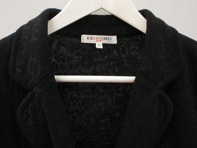 レオナール LEONARD SPORT ロゴ ジャガード ニット ジャケット